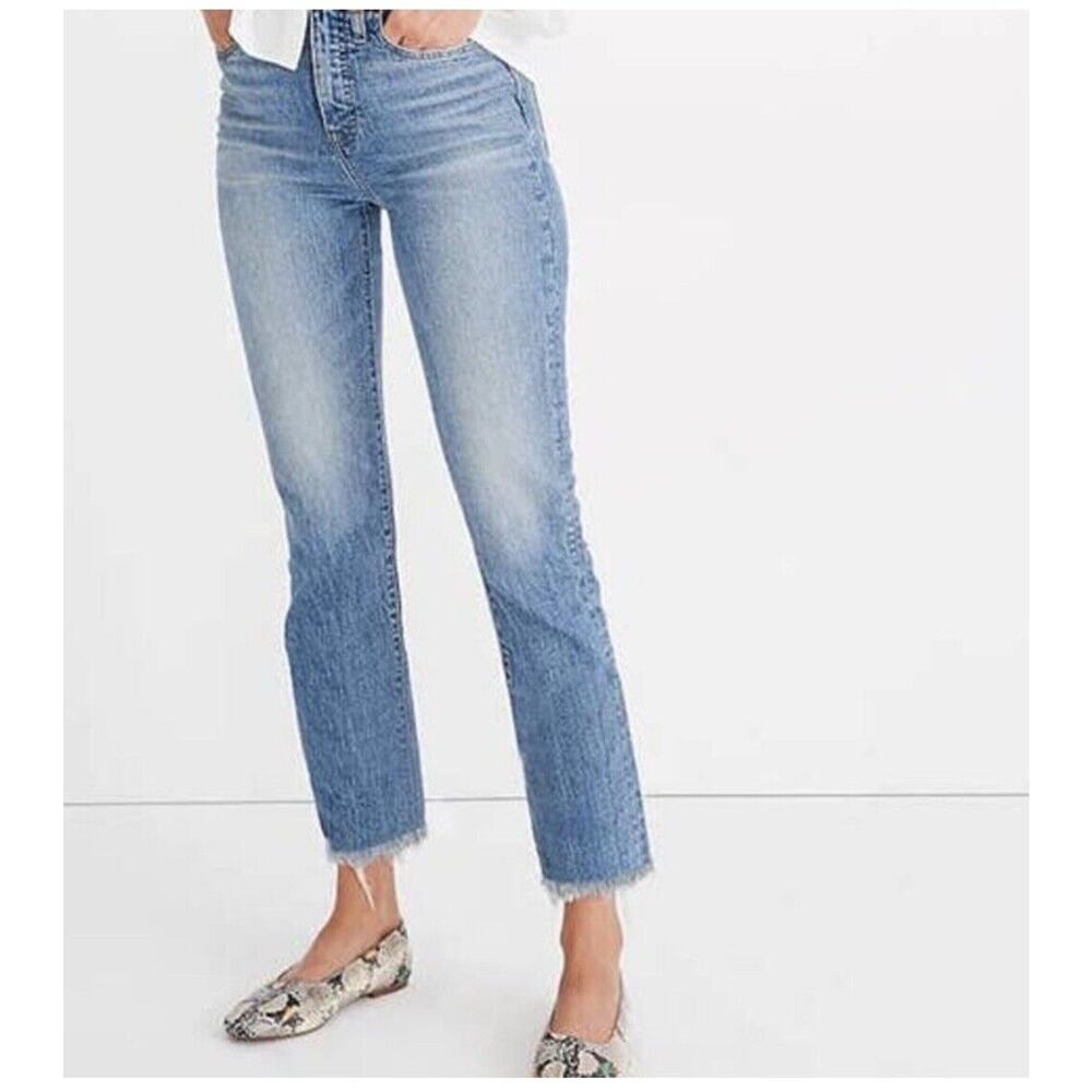 Madewell Jeans Womens Size 27 The Perfect Vintage Ainsworth Wash Fringe Raw Hem